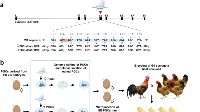 Creating resistance to avian influenza infection through genome editing of the ANP32 gene family
